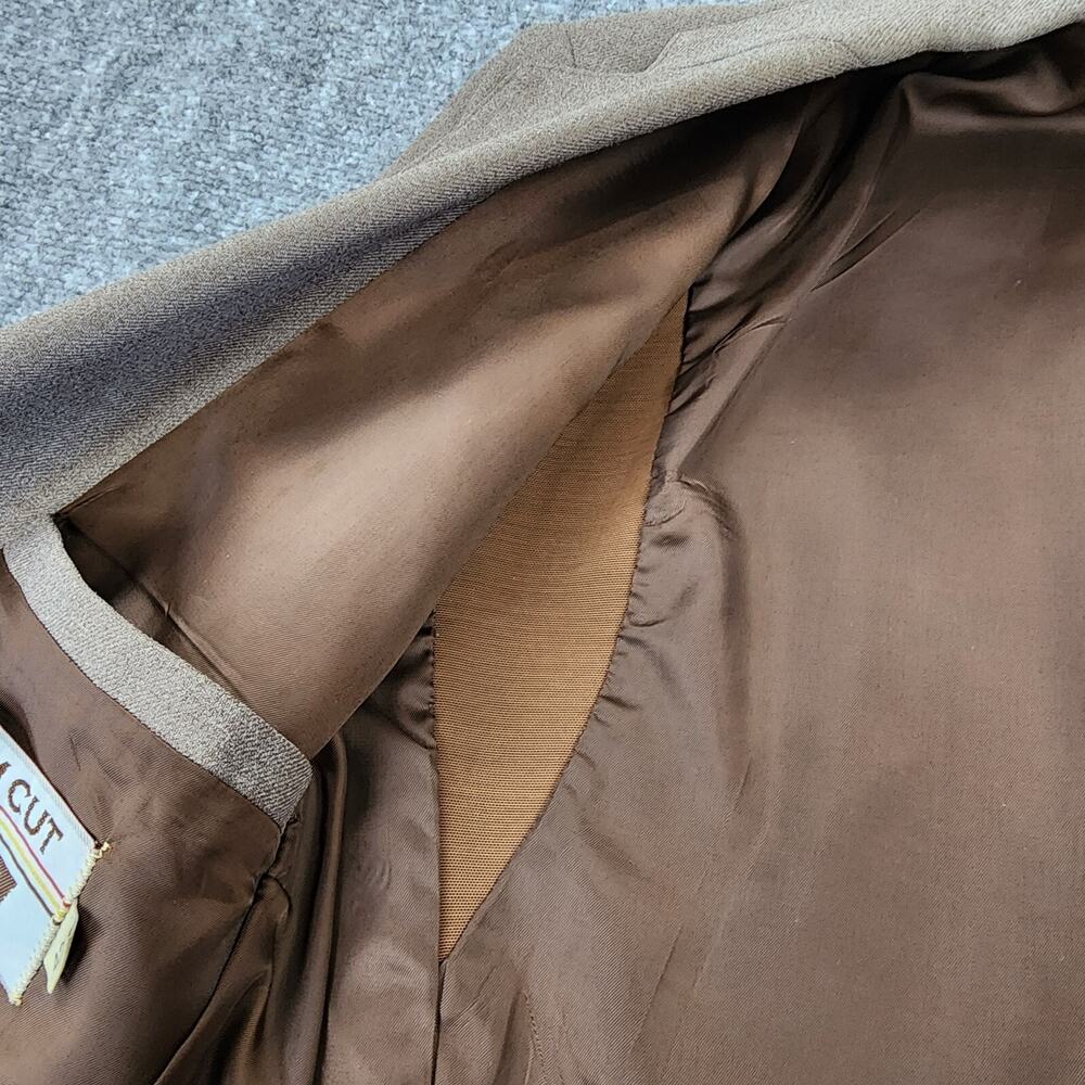 Vintage Levis Blazer Mens 42R Tan Trim Cut Sta-Prest Action Suit Sport Coat Prep - Picture 11 of 16